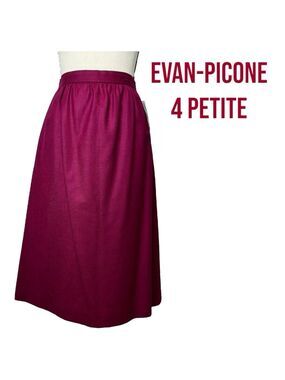Vtg Evan-Picone Fully Lined 100% Worsted Wool Pockets Burgundy Red Shirt size 4P